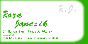 roza jancsik business card
